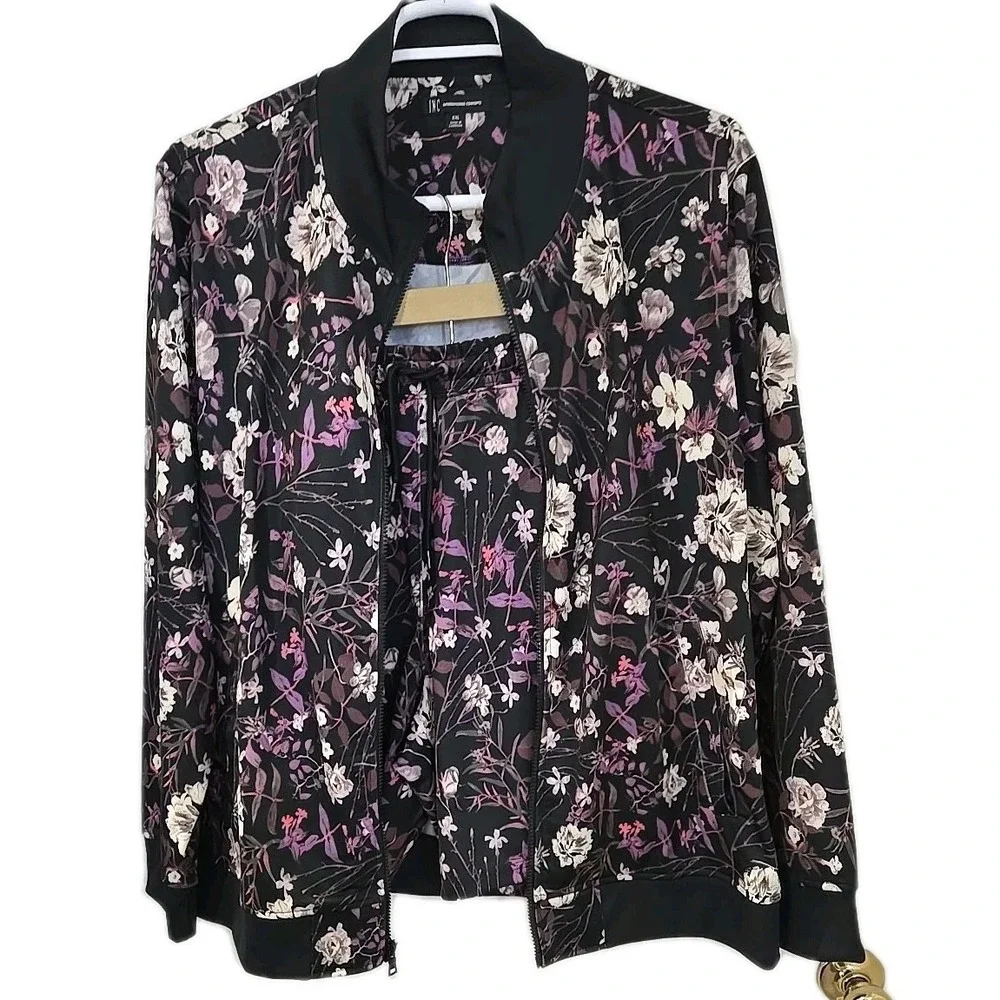 International Concepts‎ Purple Floral Jacket/ Shorts Set Mens 2XL
